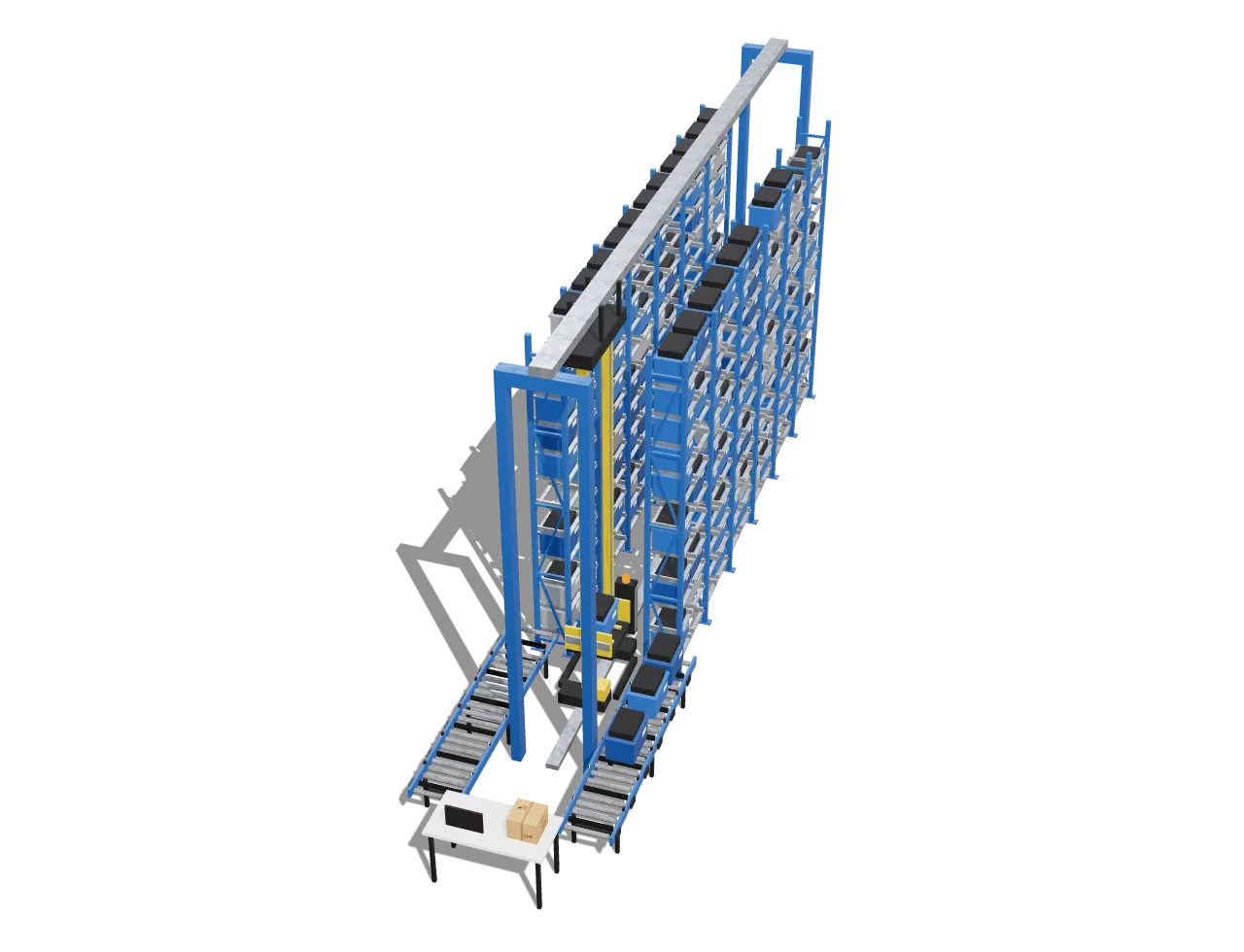 Tall pallet racking aisle