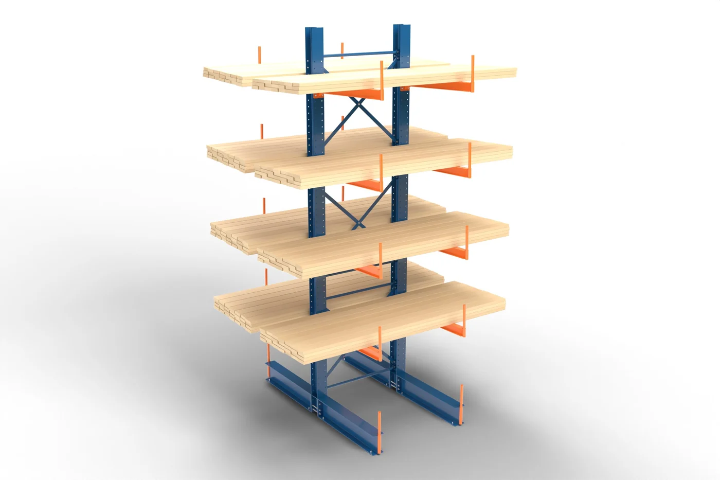 Double-sided base, anchored at both ends.