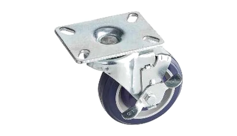 Poly Wheel w/ Brake, 4” × 1¼”