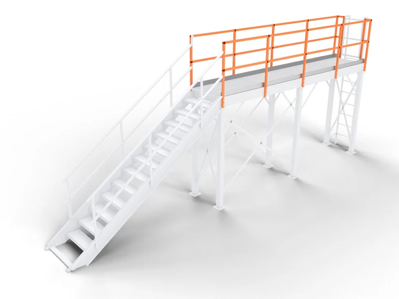 Catwalk Systems: Handrails and kick plates. Top and mid rails with kick plates.