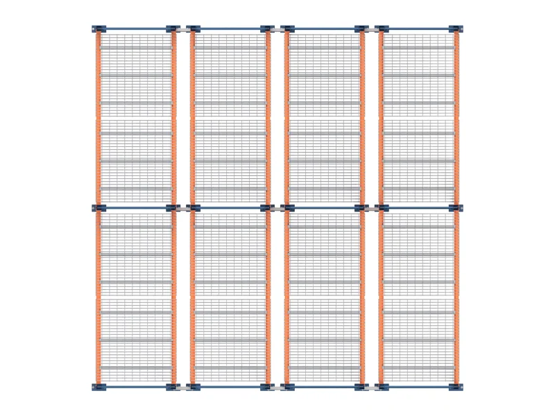 Double-Deep Racking: Top view. Two pallets per lane.
