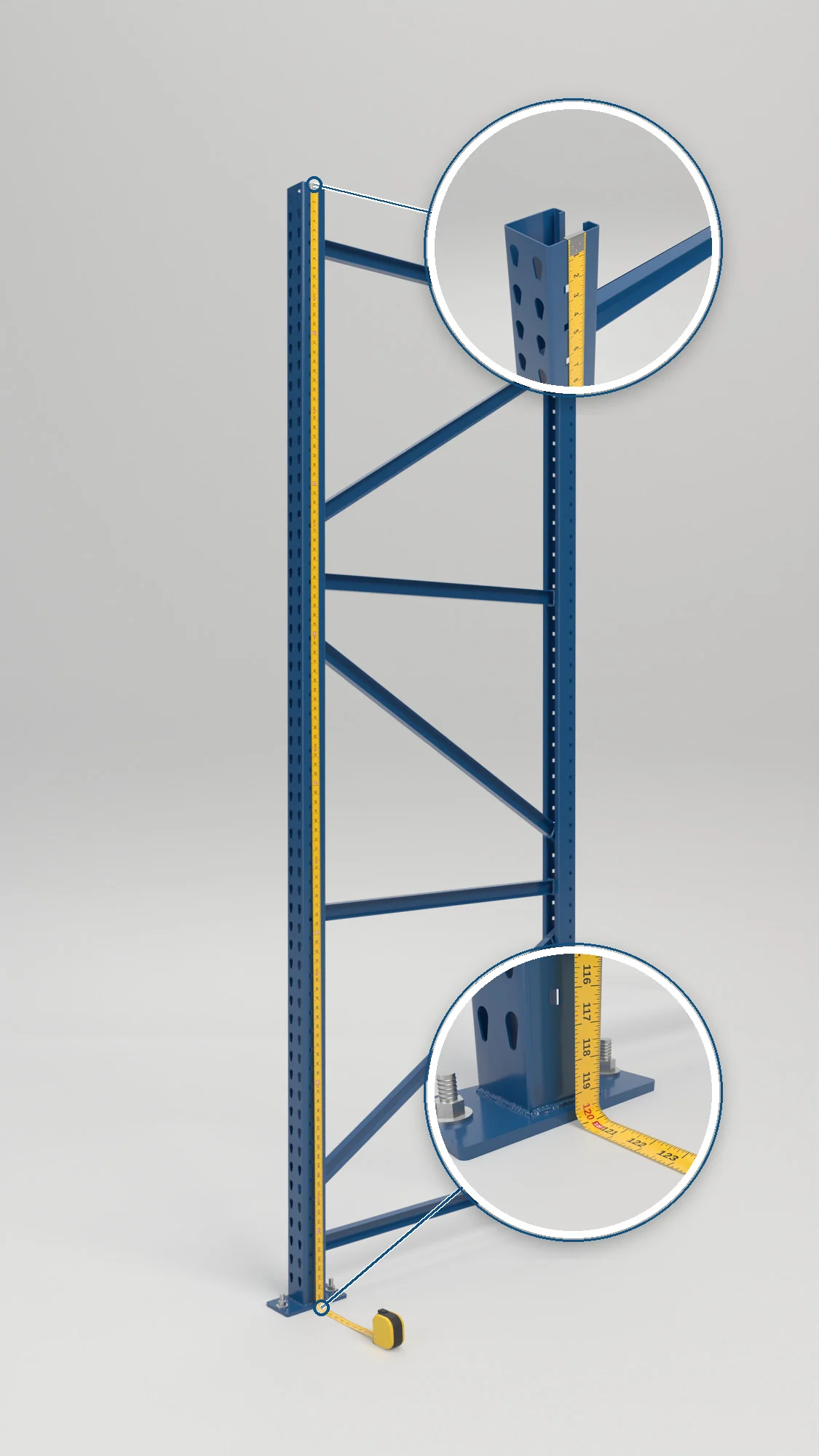 Upright Height: Measure from the floor to the top of the column.
