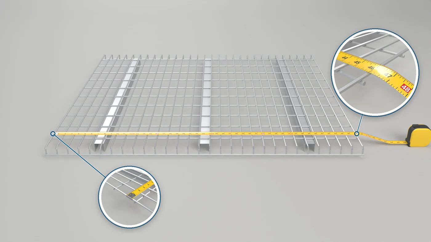 Wire Deck Width: Measure the deck from side to side.