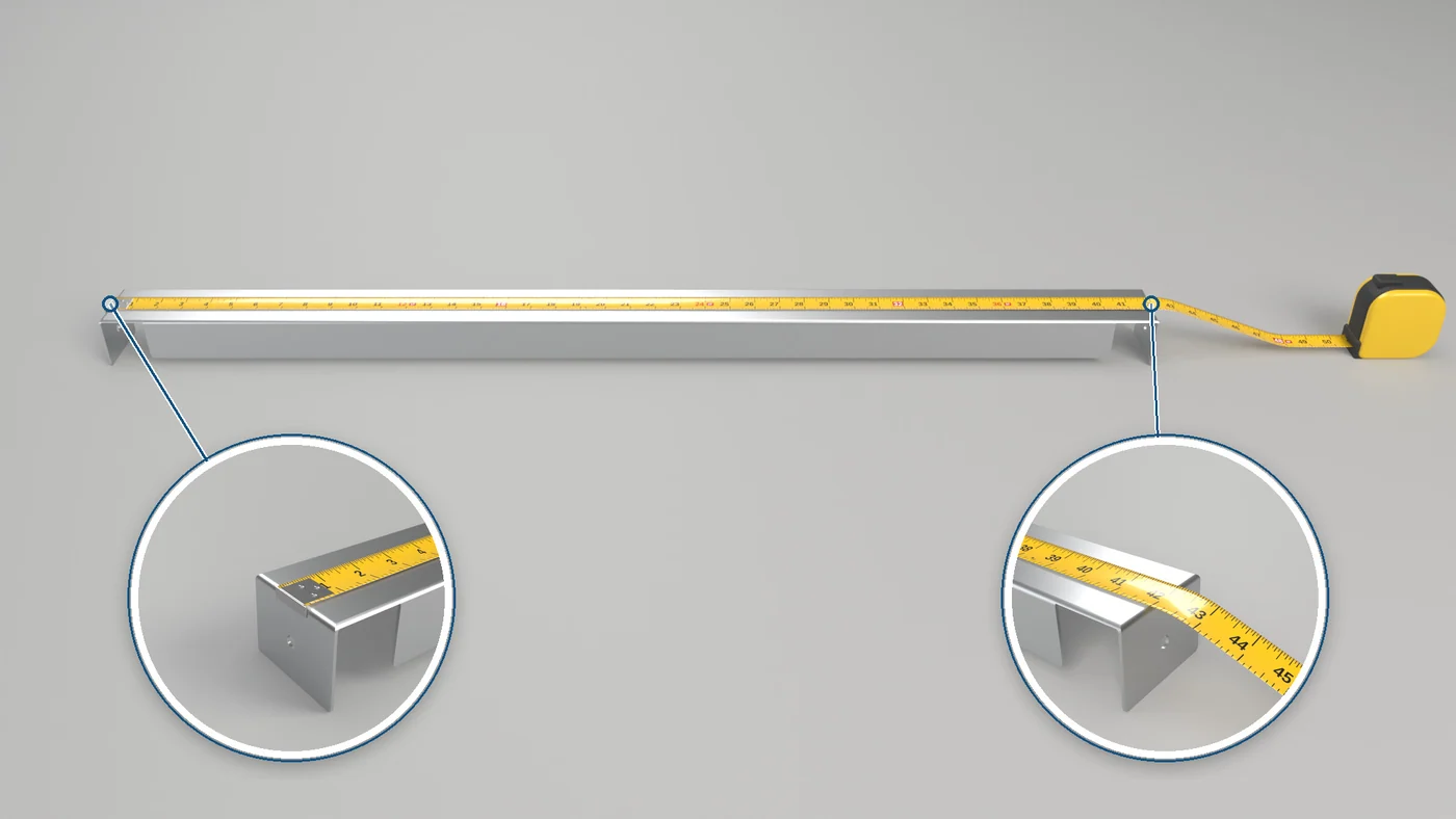 Pallet Support Length: Measure the support bar from end to end. It drops between the beams under a pallet.