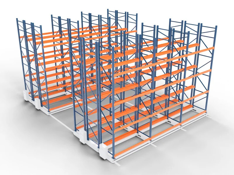 Mobile Racking: Selective rack on top. Bolts onto the bases.
