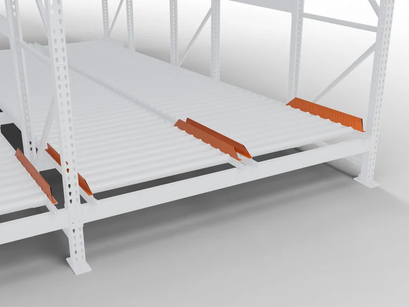 Pallet Flow Racking: Entry guides. Center the pallet.