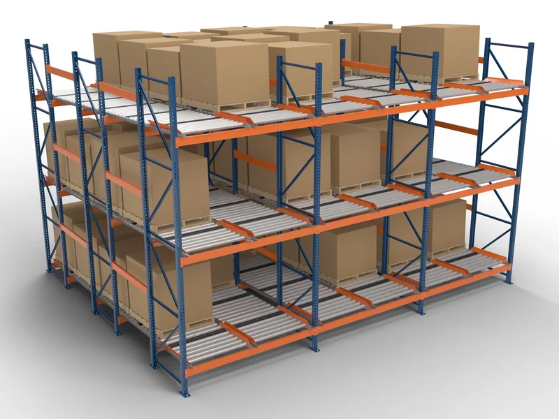 Pallet Flow Racking: Loading side. The high end.