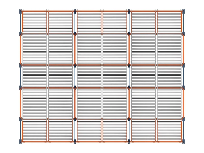 Pallet Flow Racking: Top view. Lane depth from above.