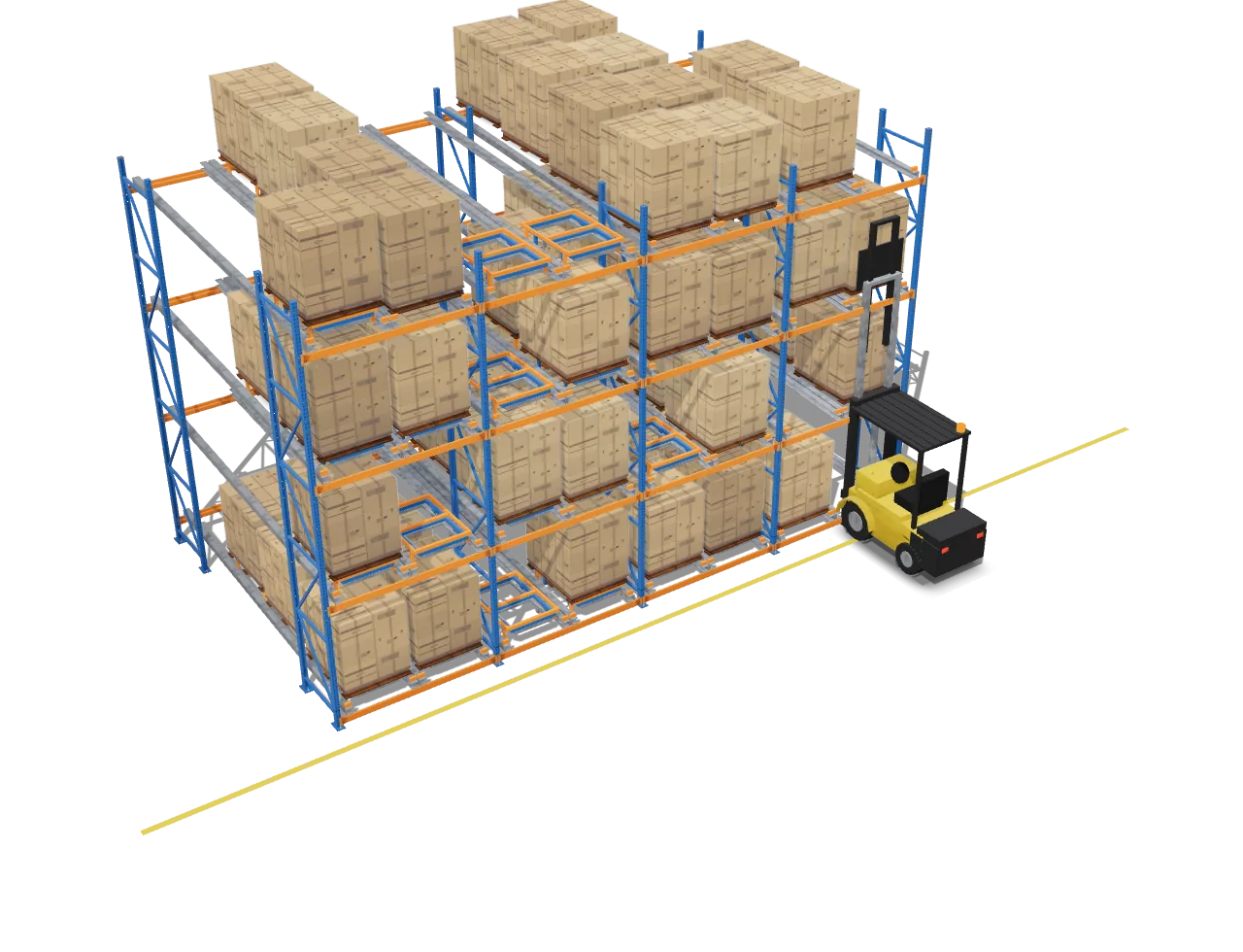 Push-back racking installed by Handy Equip at David's Cookies