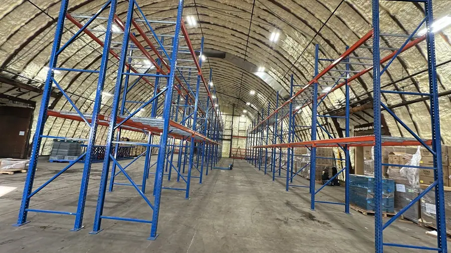 Pallet racking rows