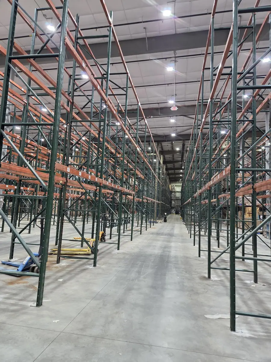 Completed pallet racking aisle