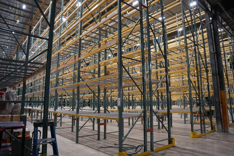 Completed racking aisles