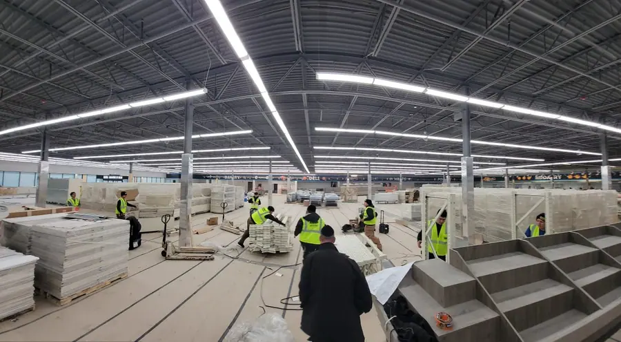 Warehouse buildout with crew