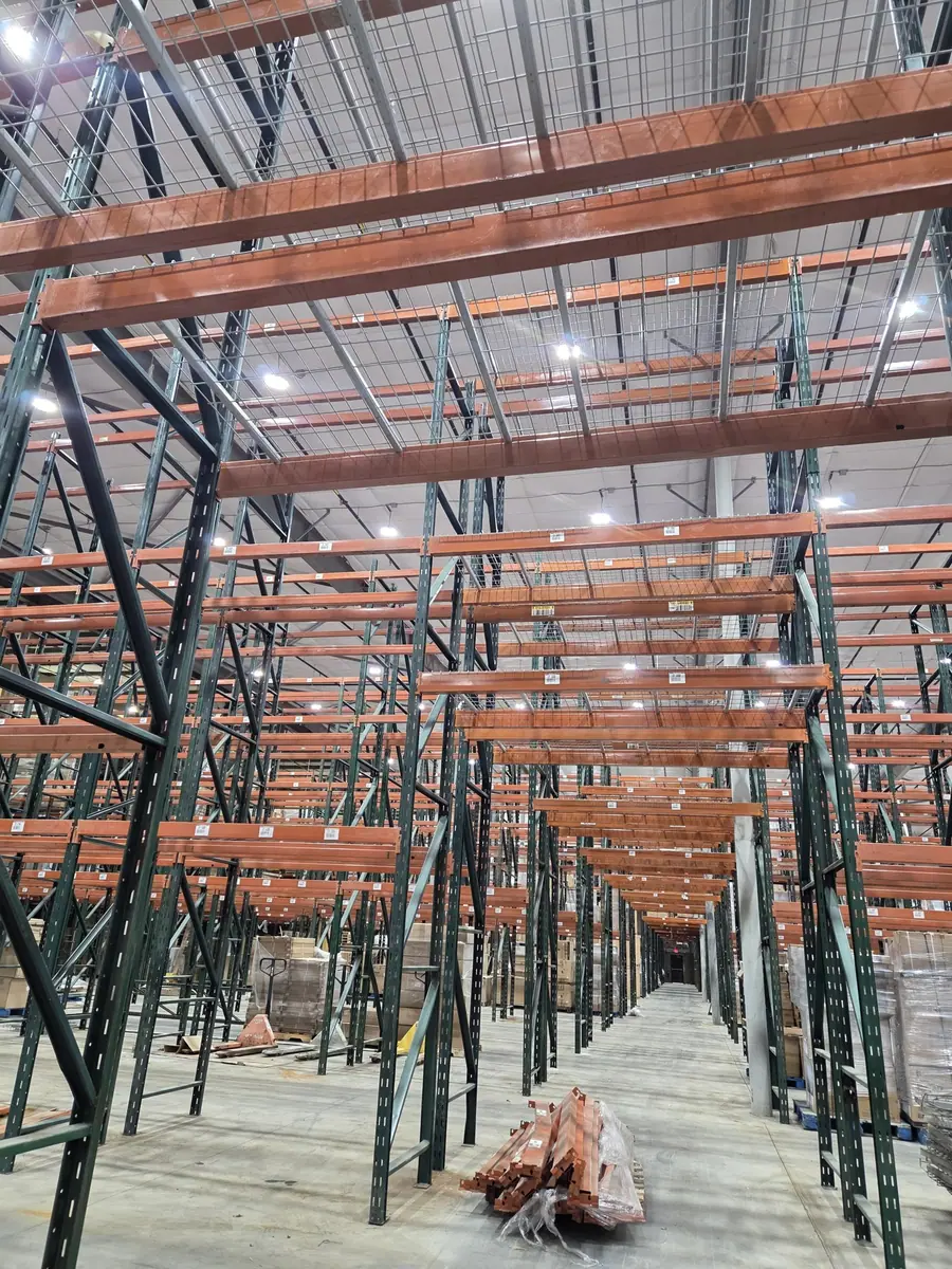 Completed pallet racking bays