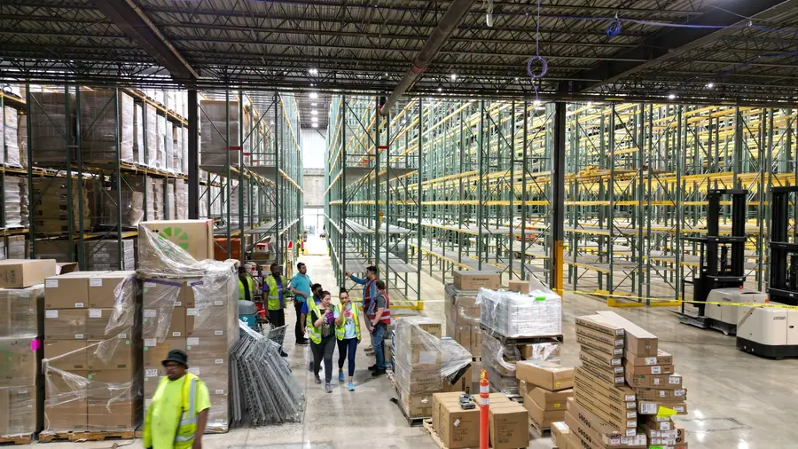 Completed racking aisles