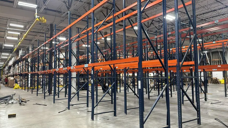 Completed pallet racking aisles