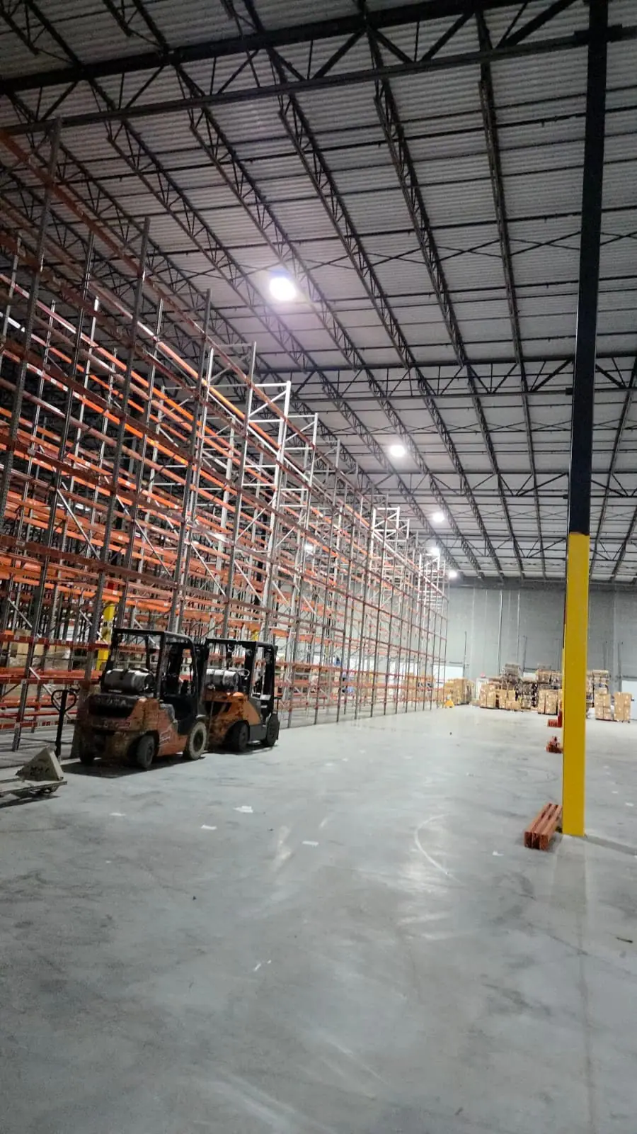 Warehouse interior with pallet racking