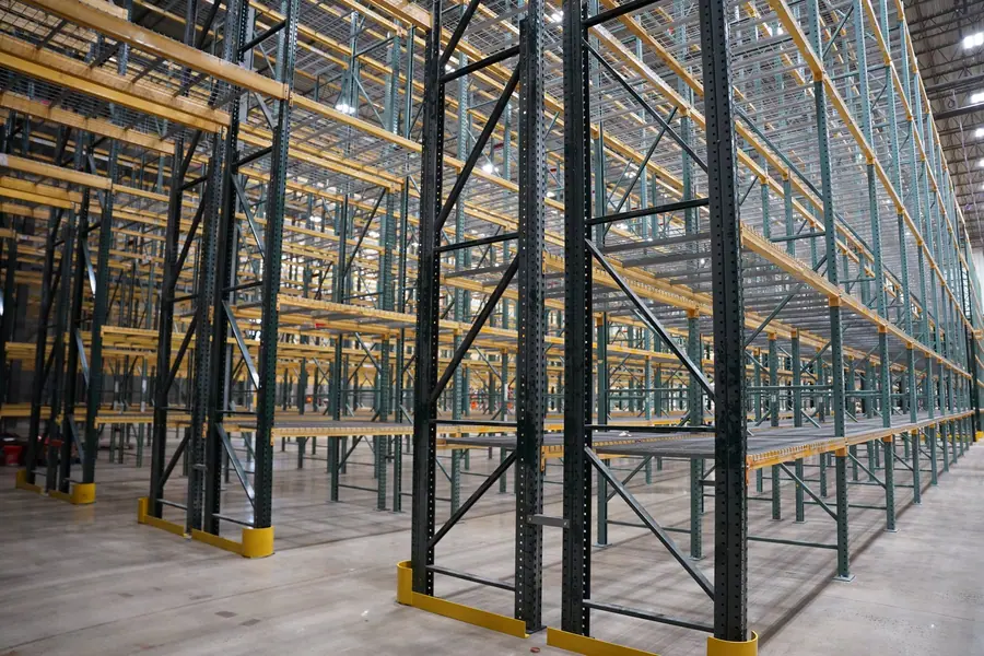 Completed tall racking aisle