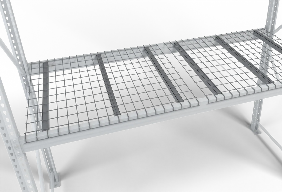 A waterfall wire deck on step beams