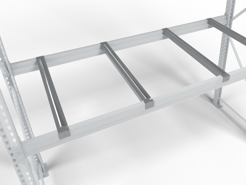 VNA Racking: Pallet supports. Bars that support pallets front to back.