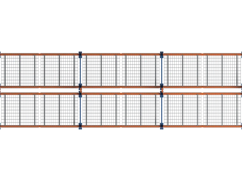 Selective Racking: Top view. Bays, flue spaces and aisles.