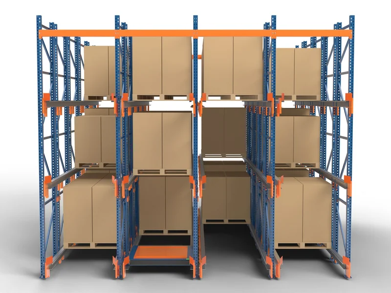 Shuttle Racking: Front view. Lane mouths.