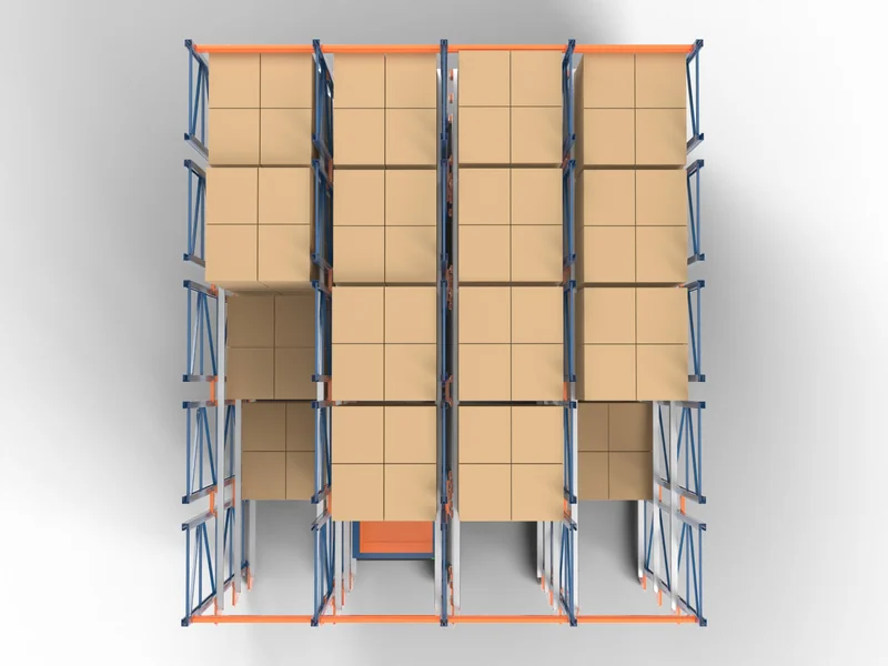Shuttle Racking: Top view. From above.