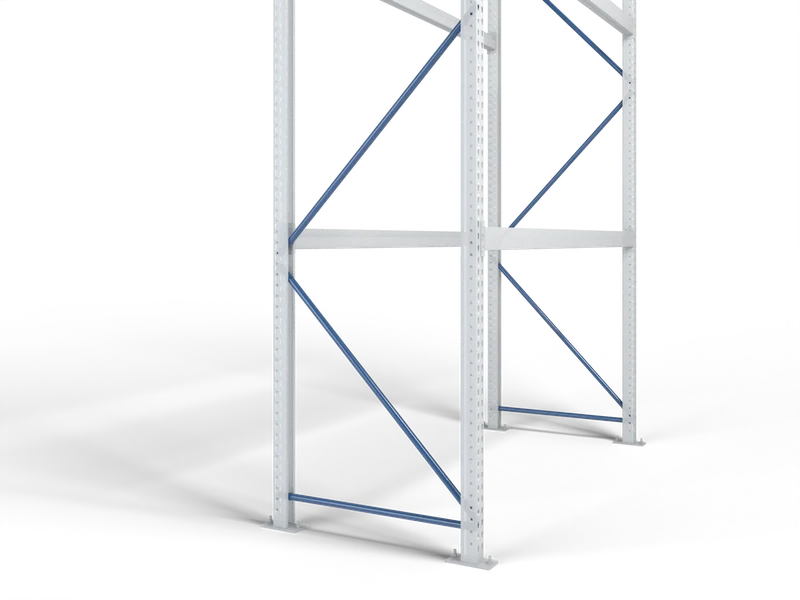Pallet Rack Uprights: The bracing. Horizontals and zigzag diagonals.