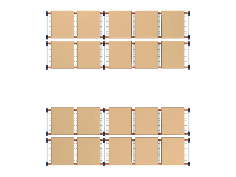 VNA Racking: Top view. From above.
