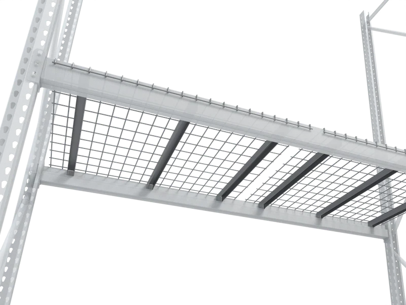 Wire Decking for Pallet Rack: The channels. Support channels under the mesh. The channel ends must match the beam: step or box.